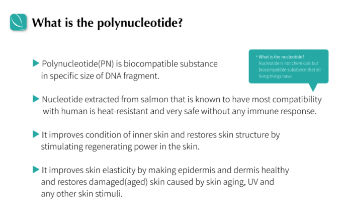 what is polynucleotide and PDRN salmon DNA rejuran healer