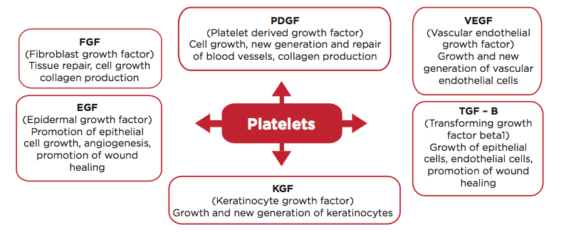 growth factors in platelet rich plasma PRP
