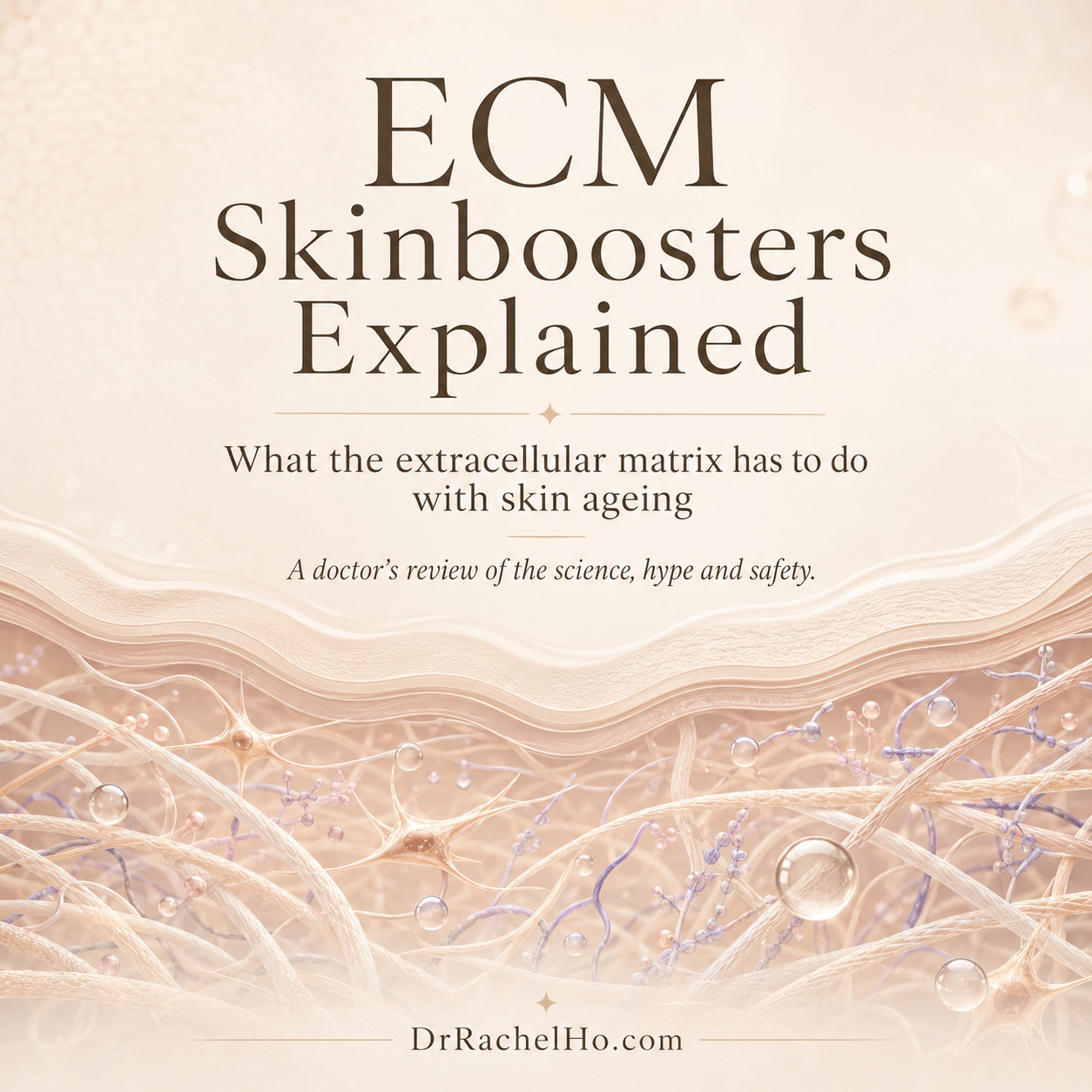 ECM skinboosters explained by Dr Rachel Ho with extracellular matrix and skin ageing science