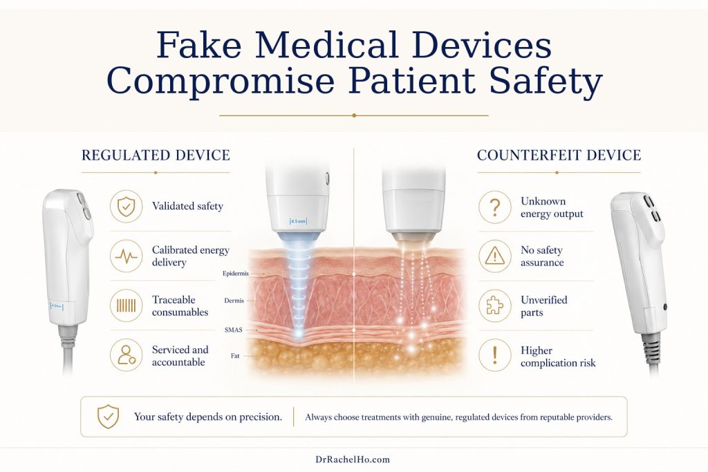 Counterfeit Ultherapy prime and fake medical devices compromise patient safety