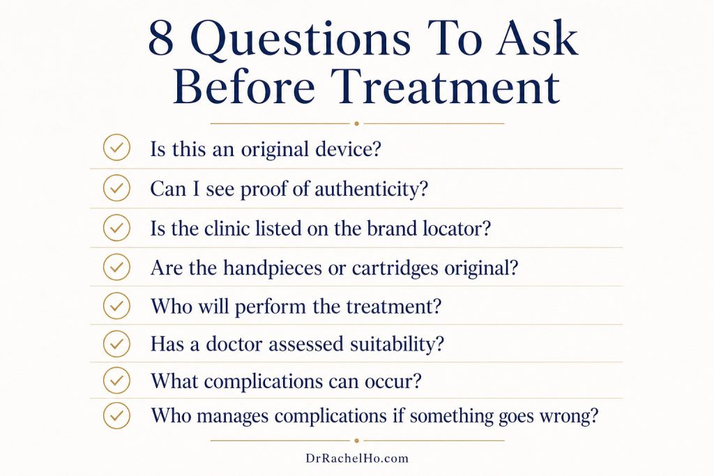 Eight questions to ask aesthetic clinics and doctors before aesthetic treatments in Singapore