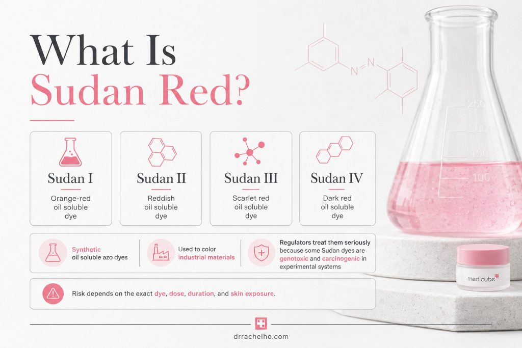 Sudan Red in skincare explained with regulatory concerns, safety risks and why authorities treat the dye seriously