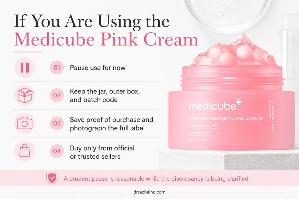 Safety tips for users of Medicube PDRN Pink Collagen Cream