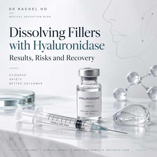 Hyaluronidase filler dissolving guide in Singapore by Dr Rachel Ho explaining results risks and recovery