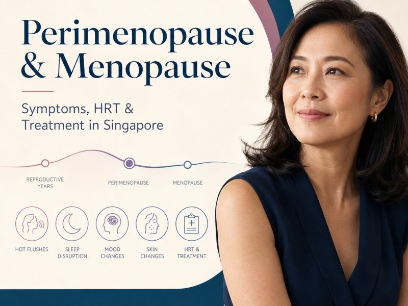 Perimenopause and menopause guide by Dr Rachel Ho covering symptoms, HRT and treatment in Singapore.