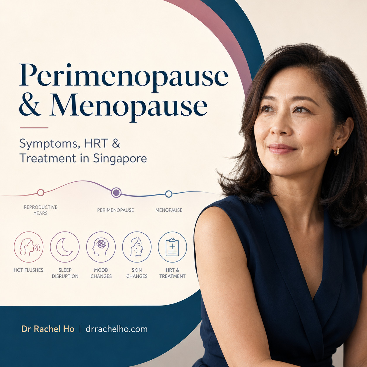 Perimenopause and menopause guide by Dr Rachel Ho covering symptoms, HRT and treatment in Singapore.